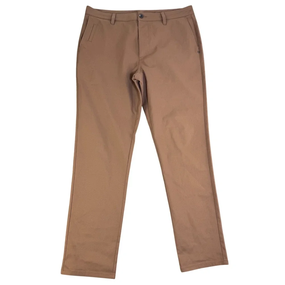 Vuori Meta Pant Mens 34 Tobacco Brown Performance Chino V427 Slim Straight